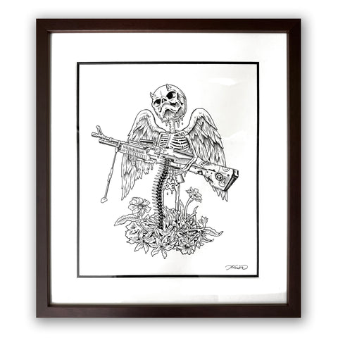 CHILD SOLDIER - Original Framed Drawing