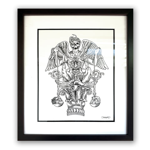 HEAVY IS THE HEAD - Original Framed Drawing